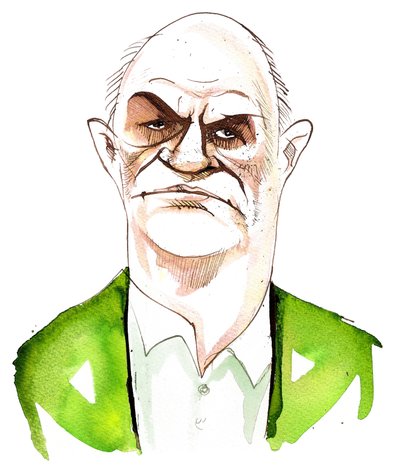Irish novelist Colm Toibin; caricature by Neale Osborne